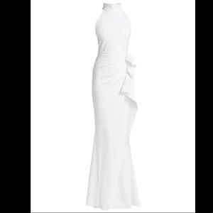 Chiara Boni La Petite Robe Gudrum Halter Ruffle Gown